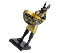 Statue Anubis 25x13x9cm en Résine, Plateau Décoratif | Bol d'Entrée, Plateau de Bureau, pour Clés et Bijoux, Style Égypte Antique, Maison ou Noël