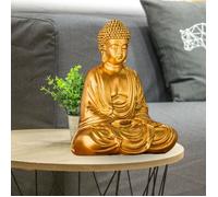 Statue Bodhi Méditation Dorée -Atmosphère Zen - Magnifique Figurine Porte-Bonheur- Idée Cadeau Toute Génération -H 20 cm - Zen'Light