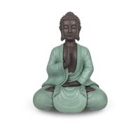 Statue Bodhi Zen - Décoration Zen et Feng Shui - pour Créer Une Ambiance Relaxante et Spirituelle - Idée Cadeau Boudha Porte-Bonheur - Hauteur : 20cm - Couleur : Vert et Marron - Zen’Light