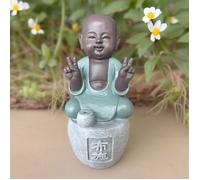 Statue Bonze Porte-Encens Dana - Bouddha Méditation-Ambiance Zen et Relaxante-Fabrication Artisanale FengShui-H14cm-Zen'Light
