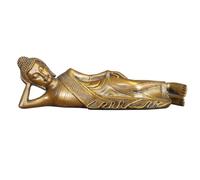 Statue Bouddha Couché - Décoration Zen et Feng Shui - Objet Porte Bonheur - Idée Cadeau Zen - Décoration Bureau, Chambre, Salon… - Longueur : 22cm - Couleur Dorée - Zen’Light, Or