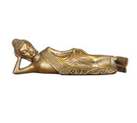 Statue Bouddha Couché - Décoration Zen et Feng Shui - Objet Porte Bonheur - Idée Cadeau Zen - Décoration Bureau, Chambre, Salon… - Longueur : 22cm - Couleur Dorée - Zen’Light, Or