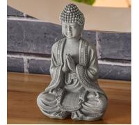 Statue Bouddha Méditation Gris -Atmosphère Zen - Magnifique Figurine Porte-Bonheur- Idée Cadeau Toute Génération -H 12cm -