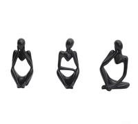 Statue Bouddha Penseur Résine Abstraite pour déco pour zen Statue(Black) | Matériau résine lisse, , pour facile à nettoyer, design abstrait , ambiance pour zen garantie