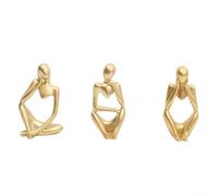 Statue Bouddha Penseur Résine pour déco pour zen Salon Statue(Gold) | Ambiance pour zen, matériau résine lisse, pour facile à nettoyer, pour idéal salon et chambre