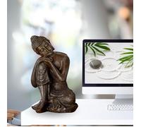 Statue Bouddha Penseur Thai -Atmosphère Zen - Magnifique Figurine Porte-Bonheur- Idée Cadeau Toute Génération -H 20cm - Zen'Light