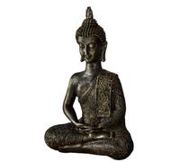 Statue Bouddha Thaï - Statuette Décoration Zen et Feng Shui - Apporte une Ambiance Apaisée et Relaxante à Votre Intérieur - Statue Porte-Bonheur Couleur Bronze - Hauteur: 21cm - Zen’Light