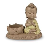 Statue Bougeoir CH03 - Figurine inspirante et Zen - Porte-Bonheur Positivité Concentration - Porte Bougie Photophore- Idée Cadeau Mignonne et Spirituelle -H 11,5 cm - Zen’Light