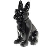 Statue : Bulldog cravate Loft noir 80 cm - - Noir - Résine