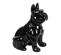 Statue Bulldog en Céramique Noir Brillant H20cm - STOKY