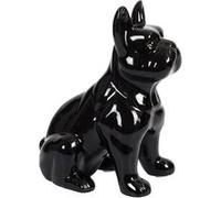 Statue Bulldog en Céramique Noir Brillant H20cm - STOKY