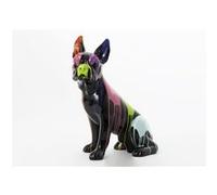 Statue : Bulldog français assis trash 83 cm noir en résine - Amadeus - Noir - Résine Noir G