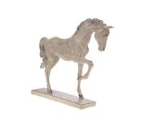 Statue : Cheval sur socle crème 55 cm - Amadeus - Crème / Ivoire - Résine Beige G
