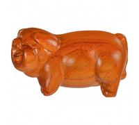 Statue Cochon en Bois Massif, Décoration Rustique Créative pour Étagère | Style Ferme et Charmant, Facile à Transporter Ranger, pour Vitrine ou Meuble D'exposition
