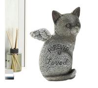 Statue commémorative en résine pour chat - Résistante aux intempéries - Pierre souvenir pour animal domestique - Avec gravure - Décoration d'intérieur et d'extérieur - Élégant mémorial pour la maison