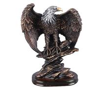 Statue d'aigle, Figurine d'aigle Patriotique, Figurine de tête de d'aigle en Résine, Sculpture Animale en Style Rétro, Couleur Bronzée Aigle Décoration de Bureau, pour Bureau, Famille, Café, Salon