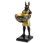Statue d'Anu n Résine 25x13x9cm, Plateau Décoratif Unique | Salon ou Entrée, Bol Vide-Poches, Organise Clés et Bijoux, Style Antique Égyptien, Élégant