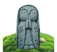 Statue de Bouddha de moine - Sculpture bouddhiste en pierre, figurine de décor de méditation extérieure, ornement de yoga spirituel | Harmonieux jardin zen fontaine aquarium maison salle de bain