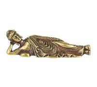 Statue de Bouddha - Figurine de Bouddha en Méditation Décoration de Yoga, Sculpture de Bouddha Couché Doré Vintage | Ornement de Bouddha en cuivre élégant en Laiton Lisse doré pour espaces de medit