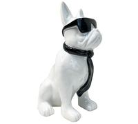 Statue de bouledogue français en résine, sculpture de bouledogue français, Centres de table Chiens en résine, Figurines de bouledogue modernes avec lunettes écharpe, Statue de décoration intérieure