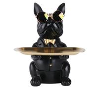 Statue de bouledogue multifonctionnelle, 19 x 20 x 23,5 cm, idéale comme décoration et comme boîte de rangement
