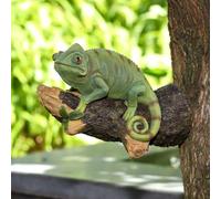 Statue De Caméléon En Résine, 1 Pièce, Lézard Monté Au Mur, Décoration D'arbre De Jardin D'extérieur, Pour Maison, Bureau, Ornement De Jardin