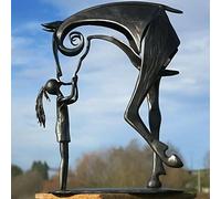 Statue de cheval en métal Sculpture Art Maison moderne Ornements de bureau Figure Craft(B)