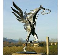 Statue de cheval en métal Sculpture maison ornement de jardin Figurine décor Art artisanat cadeau (mouche) RUIOIU Label