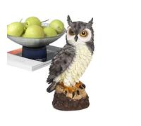 Statue de Chouette de Jardin Statue Réaliste de Chouette | Statue Décorative Effaroucheur en Résine pour Foyer, Étang, Table, Balcon, Jardin et Terrasse