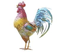 Statue de coq en métal - Décoration artistique de jardin en forme de poule - Décorations vibrantes, ornement d'animal debout pour jardin, pelouse extérieure, cuisine