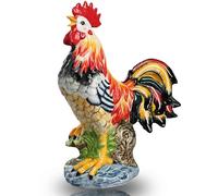 Statue De Coq En Porcelaine, Décoration De Poulet De Cuisine Figurines D'animaux 14 Pouces, Décoration De Maison Peinte Colorée, Décorations Artisanales D'oiseaux À Collectionner Pour Le Bureau(Size:1