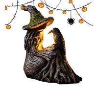 Statue de corbeau de sorcière d'Halloween - Figurine lumineuse LED |