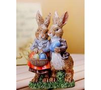 Statue De Couple Lapin De Pâques En Résine, Pendentif De Poupée, Ornement De Table De Bureau, Chambre D'enfant, Fenêtre De Bureau, Décorations Créatives