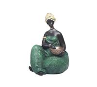 Statue de Dame africaine faite à la main, art tribu en résine, décoration de bureau à domicile moderne, accent d'étagère, statues africaines et sculptures pour la décoration de la maison