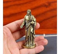 Statue de dieu en laiton faite à la main de style vintage, décoration de bureau créative traversée, œuvre d'art, petite figurine en cuivre, décoration d'intérieur