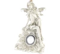 Statue de fée assise avec lampe LED solaire - Lunartec