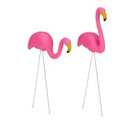 Relaxdays Lot de 6 statues de flamants roses