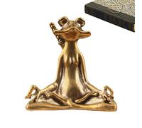 Statue de grenouille de yoga, figurine de grenouille méditante,Statue de grenouille en laiton - Accent décoratif, décor zen, figurines d'animaux pour la maison, le lieu de travail, le bureau, le salon