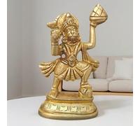 Statue de Hanuman en laiton - Idole Murti - Seigneur Bajrangbali - Dieux hindous pour décoration de la maison - Idole de divinité - Cadeau (Hanuman 8,9 cm, 200 g) - Laiton Anjaneya Pavanputra Moorti