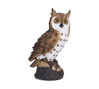 Statue de Hibou Décorative en Résine, Sculpture d'Animal pour Jardin et Intérieur, Ornement de Pelouse, Plumes Brunes