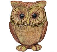 Statue de hibou en résine pour décoration de jardin, art moderne en écorce d'arbre pour sculpture pour maison, salon, meuble TV, bureau, décoration naturelle fabriquée à la main avec texture réaliste