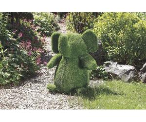 Statue de jardin éléphant en gazon synthétique - arrosage goutte à goutte - réservoir 26 L