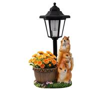 Statue de jardin en forme d'écureuil avec lumière solaire
