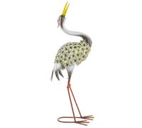 Statue de jardin - Outsunny - forme de héron - décoration extérieure - métal robuste - 26 x 17 x 71 cm - vert