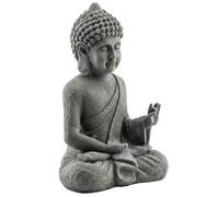 Statue de jardin - Outsunny - sculpture bouddha assis - décoration spirituelle - oxyde de magnésium - gris foncé