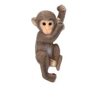 Statue de jardin singe en résine | Figurine de chimpanzé à suspendre de 15 cm pour décoration intérieure ou extérieure avec corde de jute