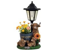 Statue de jardin solaire Décor Solaire Lumineux en Résine à Lueur Douce | Décor de Jardin Pot à Plantes Statue de Truie Pour Anniversaire Cour Entrée Patio Arrière-Cour Pelouse Porche Chemin
