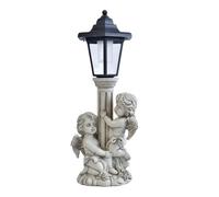 Statue de jardin solaire - Lampe de sculpture de lanterne d'allumage et | Statue solaire de jardin en résine avec lampe de poche LED à allumage et arrêt automatique, statuette étanche pour extérieur