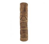 Statue de Jardin / Totem Tiki ""Aloha"" en bois de Cocotier 100cm Marron / Chocolat