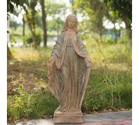 Statue de Jardin Vierge Marie en Plein air H78,7 cm Sainte Catholique Sainte Mère de Dieu Grande Sainte Madone Sculpture Religieuse en résine Cour Extérieur Pelouse Haute Prière St Mama Marian Grande